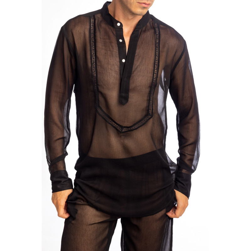 Chantilly - Sheer see-through Tunic Shirt for men