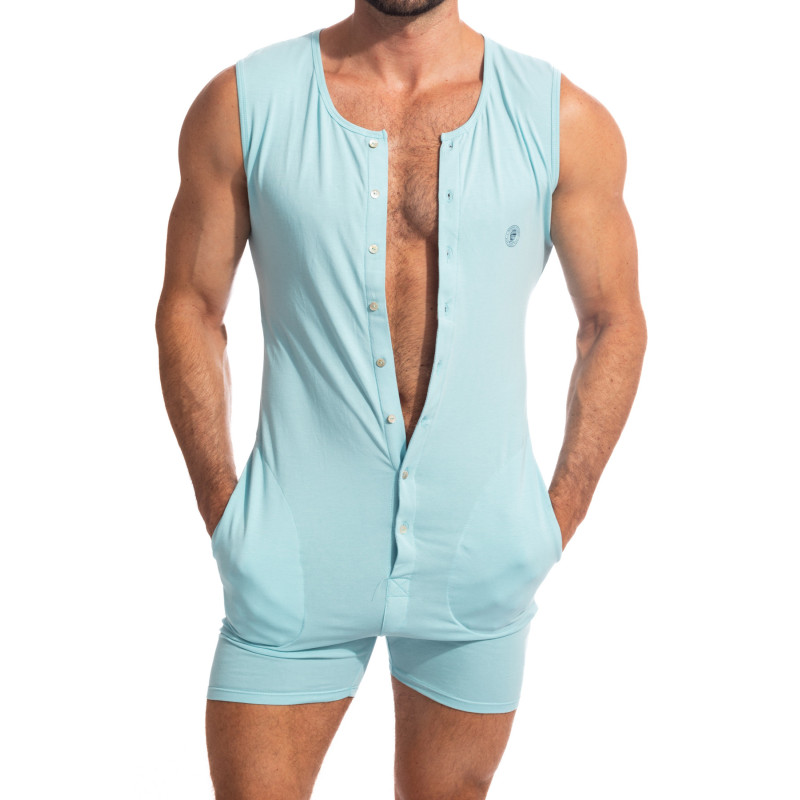 Hypnos Ice Blue - Short Sleeveless Bodysuit