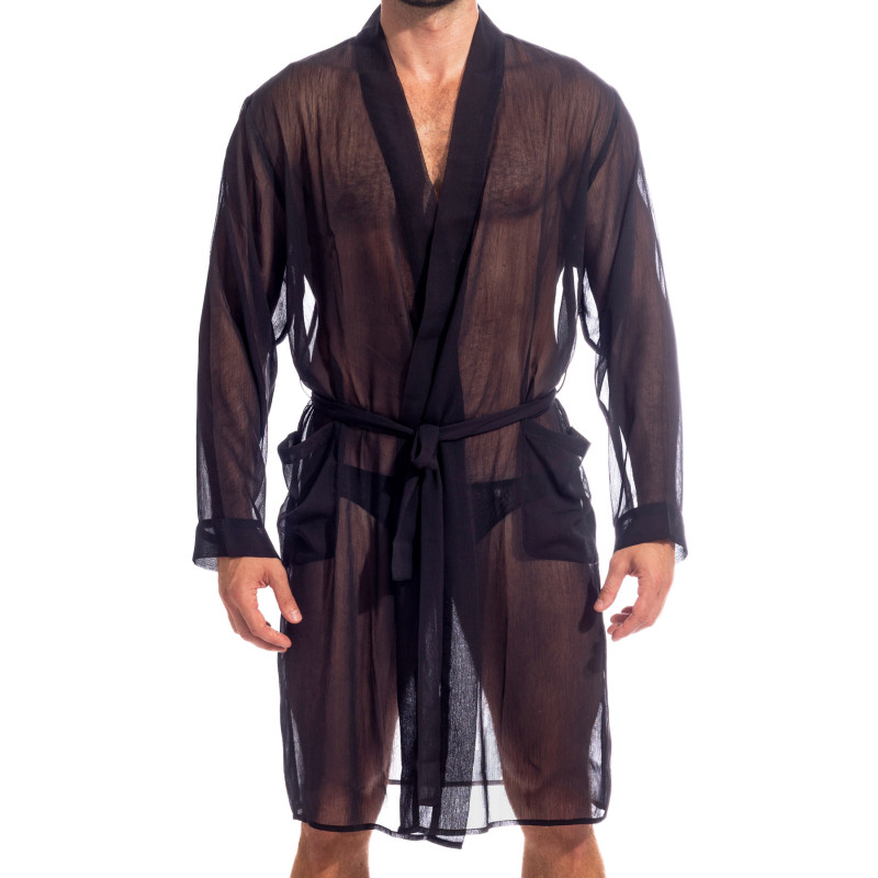 Chantilly Black - Kimono Dressing Gown