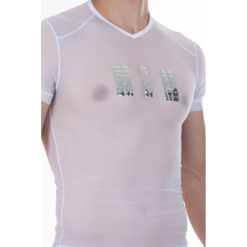 Men's Sheer T-shirt white  L'Homme Invisible Men's designer underwear