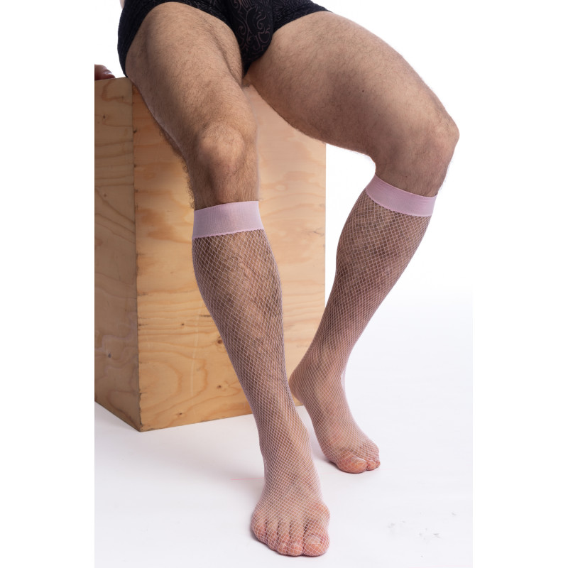 Fishnet - Sheer Socks Pink