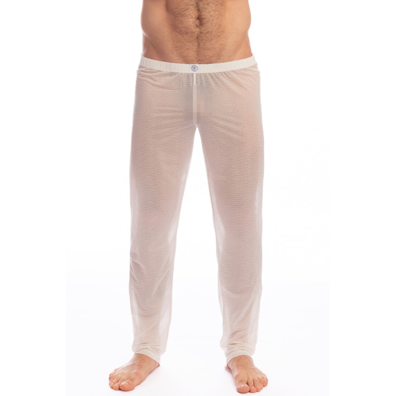 Men Sheer Mesh Long Pants See-through Sexy Underwear Lounge Pajamas Trousers  Pjs