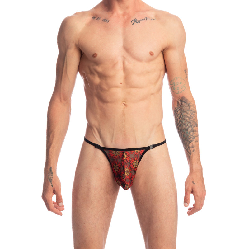 Myosotis Striptease Thong  Mens Floral and Myosotis Printed Thong