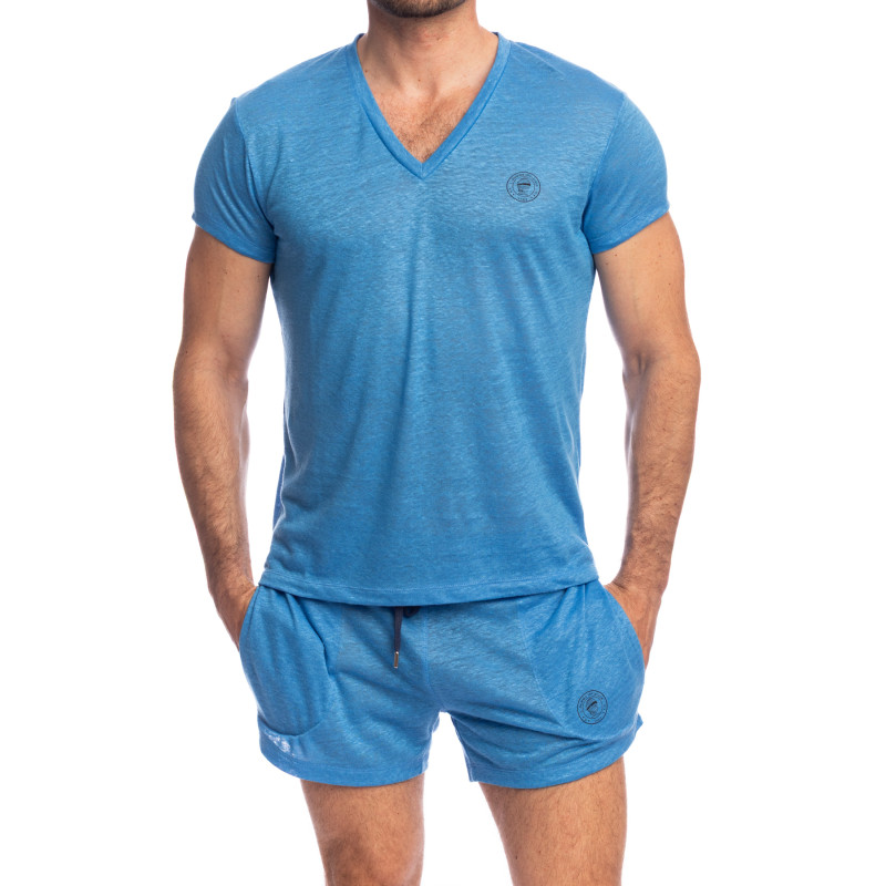 Nieuport Bleu - T-shirt Col V