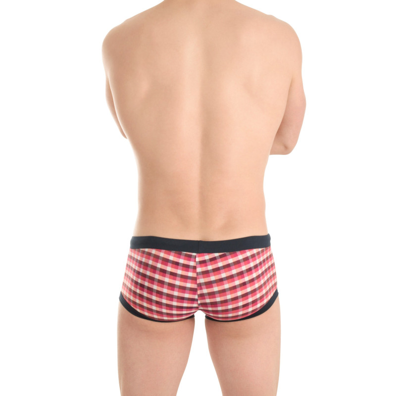 Vichy Red - Swim Hipster Trunks