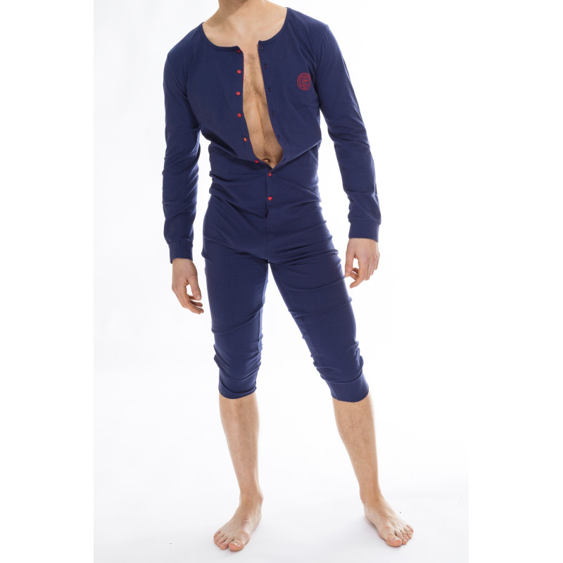 Hypnos - Onesie Combinaison homme en jersey marine