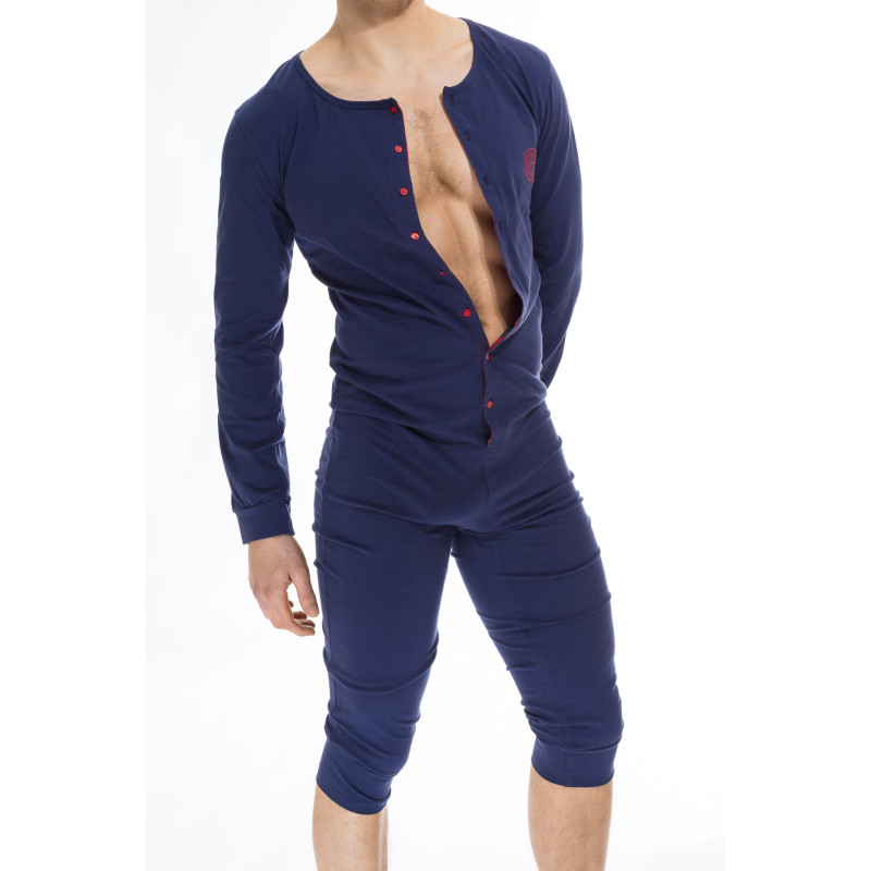 Hypnos - Onesie Combinaison homme en jersey marine