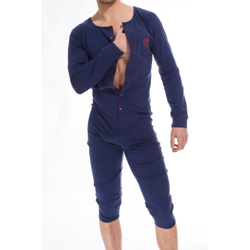Hypnos - Onesie sleepsuit in cotton jersey, mens jersey jumpsuit