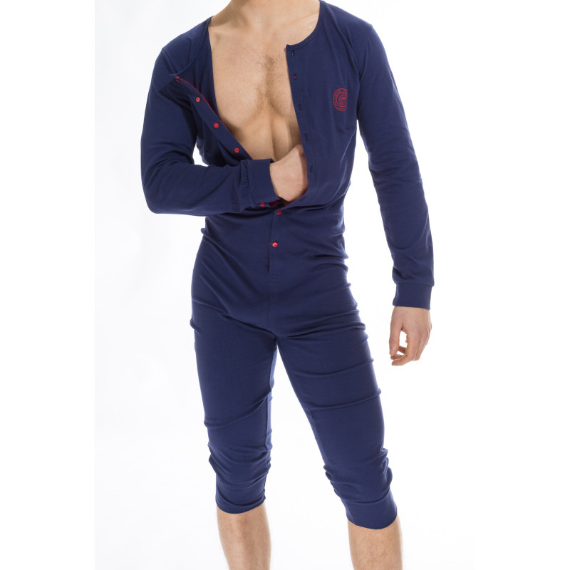 Hypnos - Onesie Combinaison homme en jersey marine