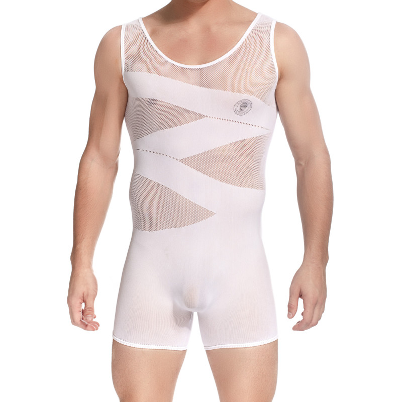 Curio Seamless White Bodysuit for men