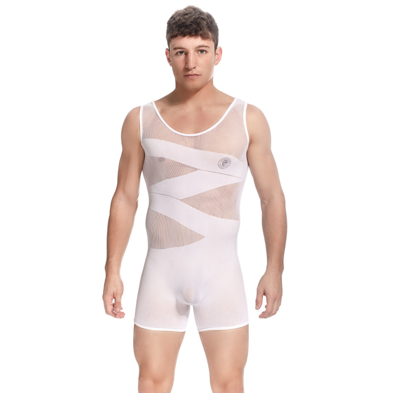 Curio Seamless White Bodysuit for men