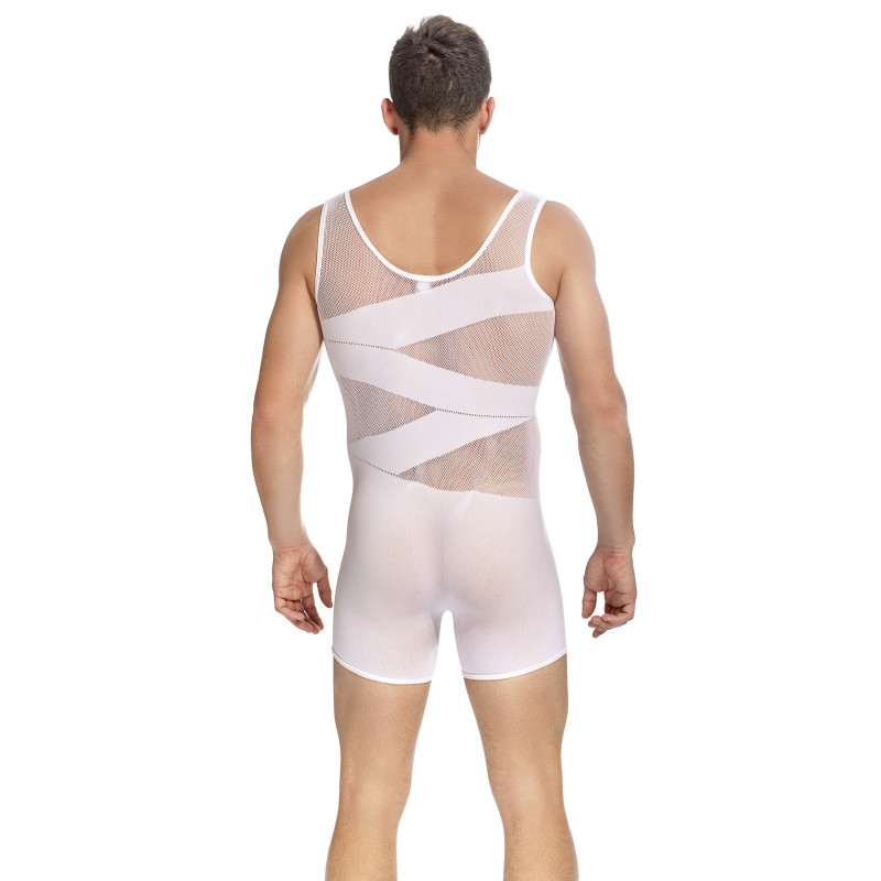 Curio Seamless White Bodysuit for men