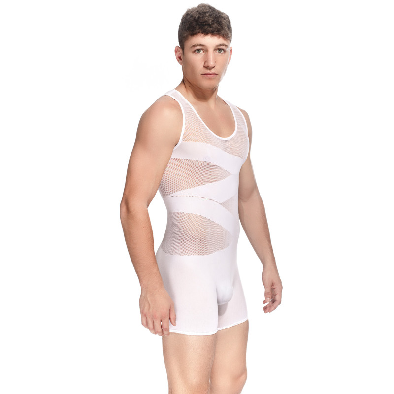 Curio Seamless White Bodysuit for men