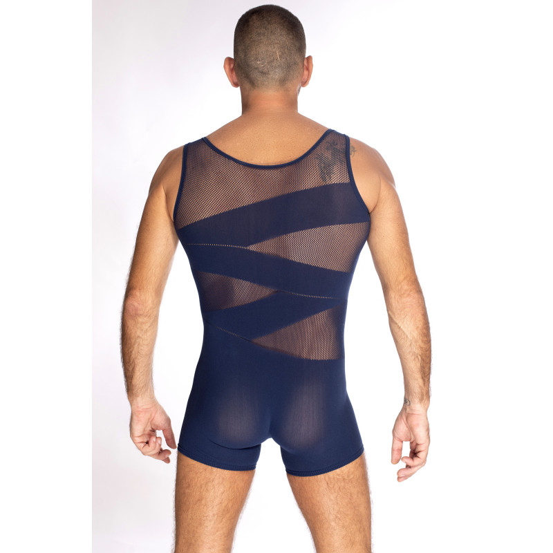 Curio Seamless Bodysuit for men in Navy