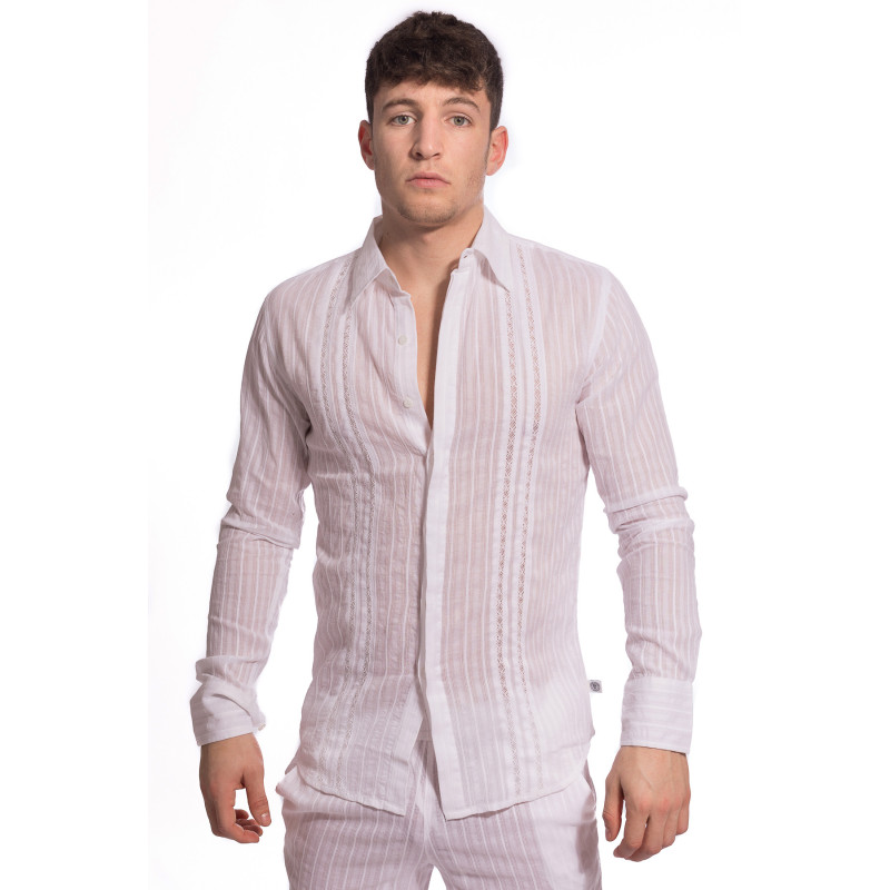 Barbados men's Shirt in fancy cotton voiel