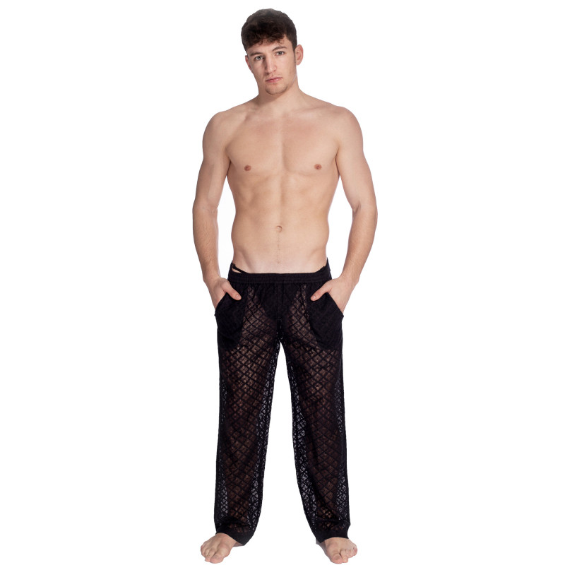 Divine Desire Black lounge Trousers in lace for men