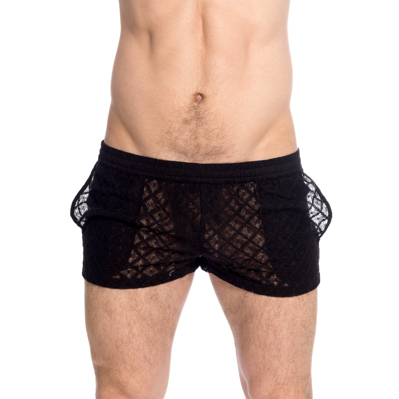 Divine Desire Black Lace Shorts for men