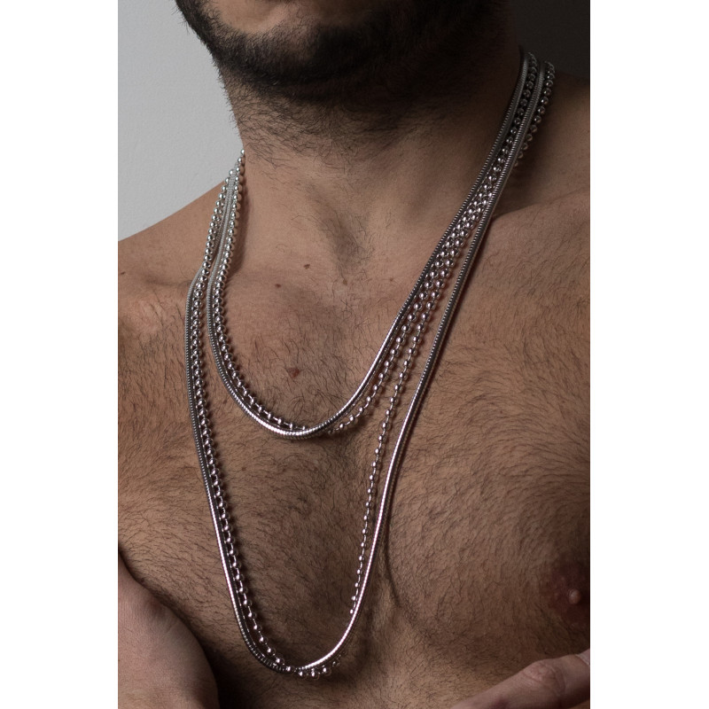 Ewan Strling silver Ball Chain for men